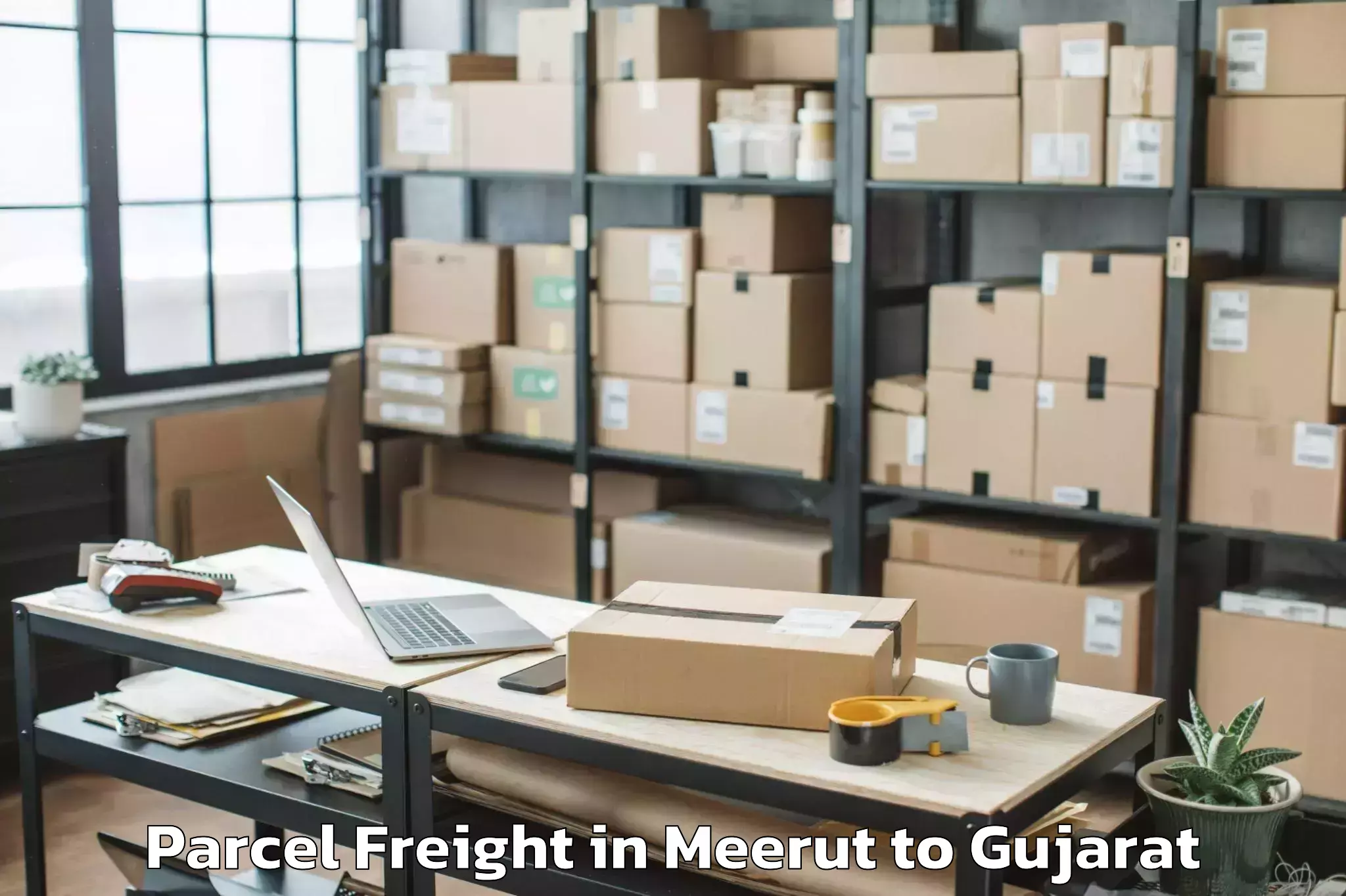 Discover Meerut to Jodiya Bandar Parcel Freight